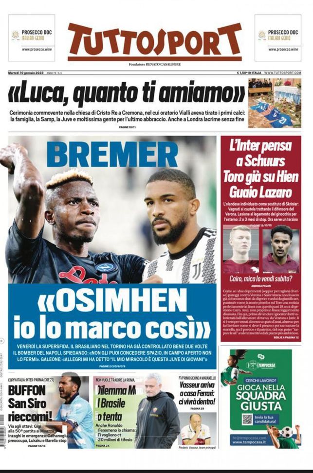 EDICOLA TS – L’Inter pensa a Schuurs, individuato come sostituto di Skriniar - immagine 1