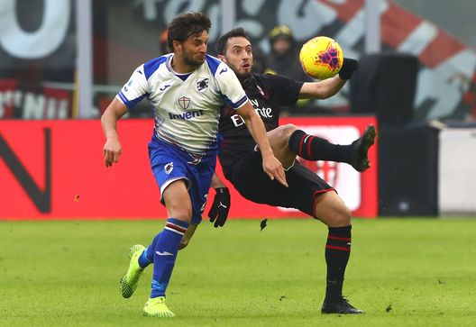 Hakan Calhanoglu durante Milan-Sampdoria (credits: GETTY Images) 