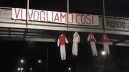 Perugia retrocesso in C, macabri manichini appesi allo stadio: “Vi vogliamo così”