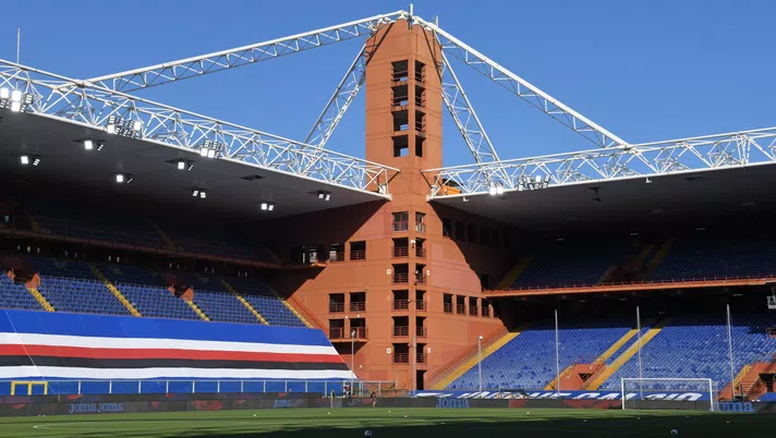 GENOA, ITALY - JUNE 28: General view of Stadio Luigi Ferraris during the Serie A match between UC Sampdoria and Bologna FC at Stadio Luigi Ferraris on June 28, 2020 in Genoa, Italy. (Photo by Chris Ricco/Getty Images)