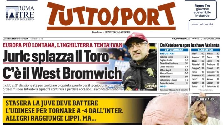 prima pagina tuttosport oggi