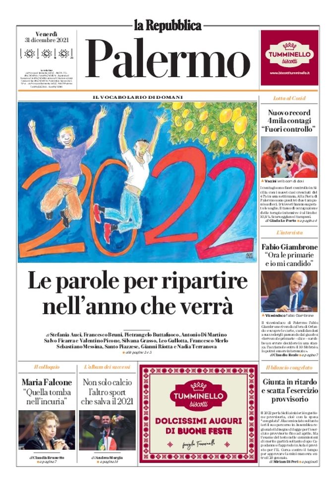 Prima Pagina, La Repubblica-Palermo: “Nuovo record: 4mila contagi” Prima Pagina