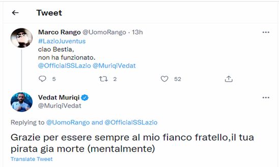 Muriqi sconsolato. Su Twitter ad un tifoso: “Sono morto dentro”- immagine 2