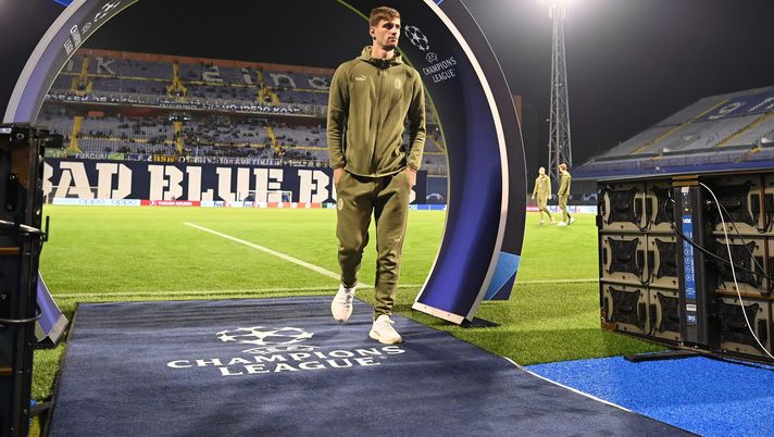 ZAGREB, CROATIA - OCTOBER 25: Matteo Gabbia of AC Milan arrives before the UEFA Champions League group E match between Dinamo Zagreb and AC Milan at Stadion Maksimir on October 25, 2022 in Zagreb, Croatia. (Photo by Claudio Villa/AC Milan via Getty Images)