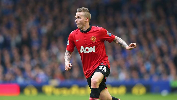 LIVERPOOL, ENGLAND - APRIL 20:  Alexander Buttner of Manchester United during the Barclays Premier League match between Everton and Manchester United at Goodison Park on April 20, 2014 in Liverpool, England.  (Photo by Alex Livesey/Getty Images) 