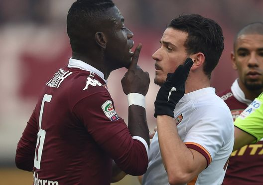 Il battibecco tra Acquah e Florenzi, in Torino-Roma Il battibecco tra Acquah e Florenzi, in Torino-Roma