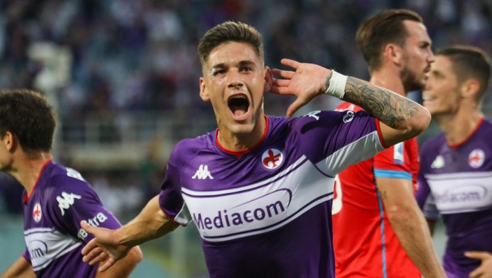 GERMOGLI PH: 3 OTTOBRE 2021 FIRENZE STADIO ARTEMIO FRANCHI SERIE A FIORENTINA VS NAPOLI NELLA FOTO ESULTANZA GOL QUARTA Martinez Quarta: “Stiamo lavorando per portare Firenze dove merita” - immagine 1