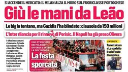 Prima Pagina, Corriere dello Sport: “Uno striscione dei milanisti offende l’Inter”