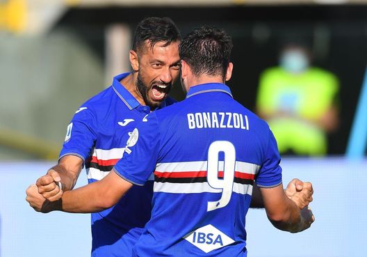 PARMA, ITALY - JULY 19: Federico Bonazzoli of UC Sampdoria celebrates after scoring his team third goal during the Serie A match between Parma Calcio and UC Sampdoria at Stadio Ennio Tardini on July 19, 2020 in Parma, Italy. (Photo by Alessandro Sabattini/Getty Images) PARMA, ITALY - JULY 19: Federico Bonazzoli of UC Sampdoria celebrates after scoring his team third goal during the Serie A match between Parma Calcio and UC Sampdoria at Stadio Ennio Tardini on July 19, 2020 in Parma, Italy. (Photo by Alessandro Sabattini/Getty Images)
