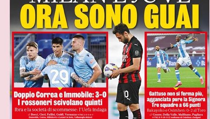La Gazzetta dello Sport, la prima pagina di oggi, martedì 27 aprile 2021 