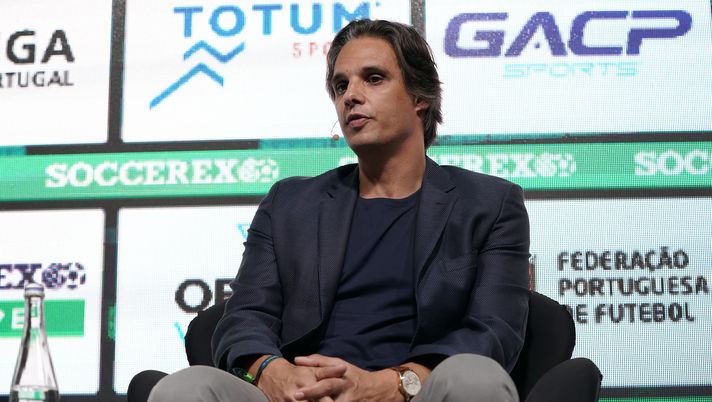 LISBON, PORTUGAL - SEPTEMBER 06: Nuno Gomes - Ambassador Liga Portugal talks during Day 2 of Soccerex Europe Convention at Tagus Park on September 6, 2019 in Lisbon, Portugal. (Photo by Gualter Fatia/Getty Images) 