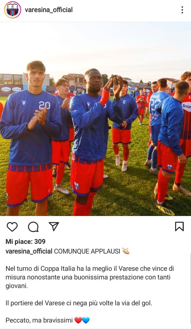 Il Varese vince il derby, la Varesina tiena la testa alta- immagine 2