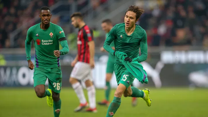 22 dicembre 2018, Milan-Fiorentina 0-1: Federico Chiesa esulta per il suo gol (credits: GETTY Images)