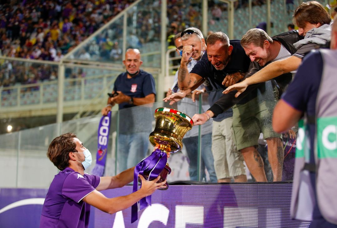  GERMOGLI PH: 28 AGOSTO 2021 FIRENZE STADIO ARTEMIO FRANCHI SERIE A FIORENTINA VS TORINO NELLA FOTO LA FIORENTINA PRIMAVERA SFILA CON LA COPPA 