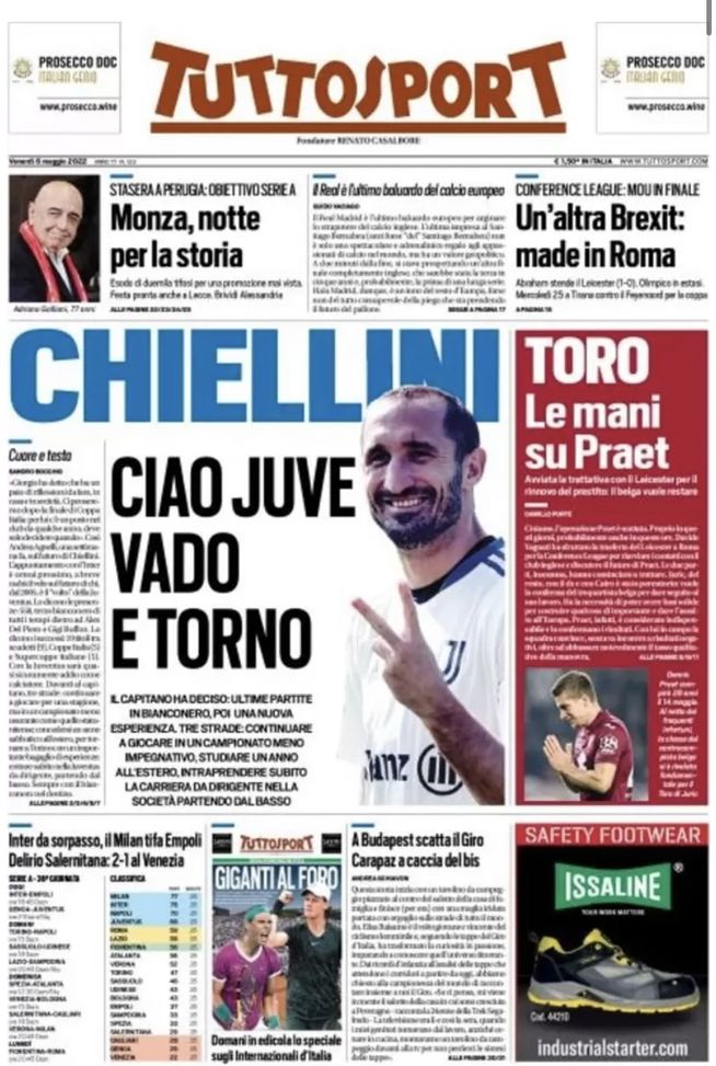 Prima Pagina, Tuttosport: “Ciao Juve, vado e torno. Un’altra Brexit: made in Roma”- immagine 1