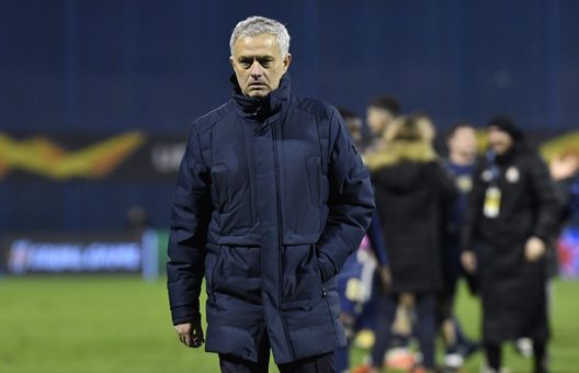 ZAGREB, CROATIA - MARCH 18: Jose Mourinho, Manager of Tottenham Hotspur looks dejected following defeat in the UEFA Europa League Round of 16 Second Leg match between Dinamo Zagreb and Tottenham Hotspur at Stadion Maksimir on March 18, 2021 in Zagreb, Croatia. Sporting stadiums around Europe remain under strict restrictions due to the Coronavirus Pandemic as Government social distancing laws prohibit fans inside venues resulting in games being played behind closed doors. (Photo by Jurij Kodrun/Getty Images) ZAGREB, CROATIA - MARCH 18: Jose Mourinho, Manager of Tottenham Hotspur looks dejected following defeat in the UEFA Europa League Round of 16 Second Leg match between Dinamo Zagreb and Tottenham Hotspur at Stadion Maksimir on March 18, 2021 in Zagreb, Croatia. Sporting stadiums around Europe remain under strict restrictions due to the Coronavirus Pandemic as Government social distancing laws prohibit fans inside venues resulting in games being played behind closed doors. (Photo by Jurij Kodrun/Getty Images)