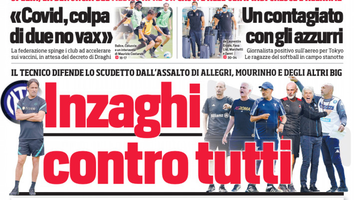 Prima Pagina, Corriere dello Sport: “Inzaghi contro tutti. Osimhen senza limiti” 