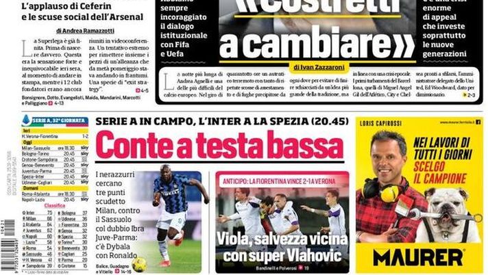 Il Corriere dello Sport, la prima pagina di oggi, mercoledì 21 aprile 2021 Il Corriere dello Sport, la prima pagina di oggi, mercoledì 21 aprile 2021