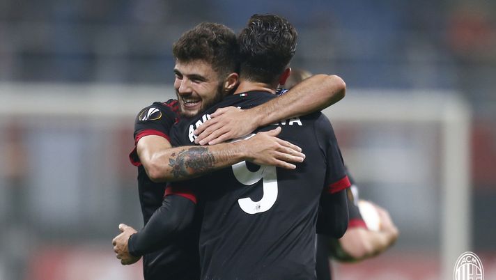 L'esultanza di Cutrone e André Silva Milan