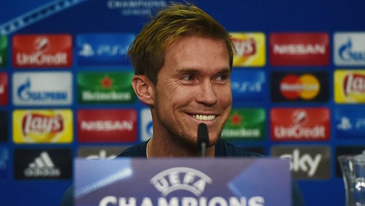 LEVERKUSEN, GERMANY - SEPTEMBER 15: Aleksandr Hleb of FC BATE Borisov reacts during a press conference at BayArena on September 15, 2015 in Leverkusen, Germany. (Photo by Dennis Grombkowski/Bongarts/Getty Images,) LEVERKUSEN, GERMANY - SEPTEMBER 15: Aleksandr Hleb of FC BATE Borisov reacts during a press conference at BayArena on September 15, 2015 in Leverkusen, Germany. (Photo by Dennis Grombkowski/Bongarts/Getty Images,)