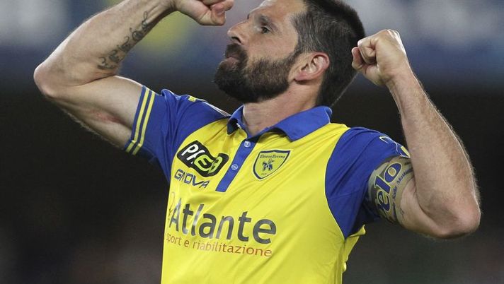 VERONA, ITALY - APRIL 20: Sergio Pellissier of AC Chievo Verona celebrates his goal during the Serie A match between AC Chievo Verona and Frosinone Calcio at Stadio Marc'Antonio Bentegodi on April 20, 2016 in Verona, Italy. (Photo by Marco Luzzani/Getty Images) Chievo, la stagione è ripartita: scatenato Pellissier nella prima amichevole - immagine 1