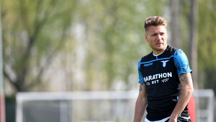 MILAN, ITALY - APRIL 01:  Ciro immobile of SS Lazio during the SS Lazio training session at  on April 1, 2019 in Milan, Italy.  (Photo by Marco Rosi/Getty Images) 