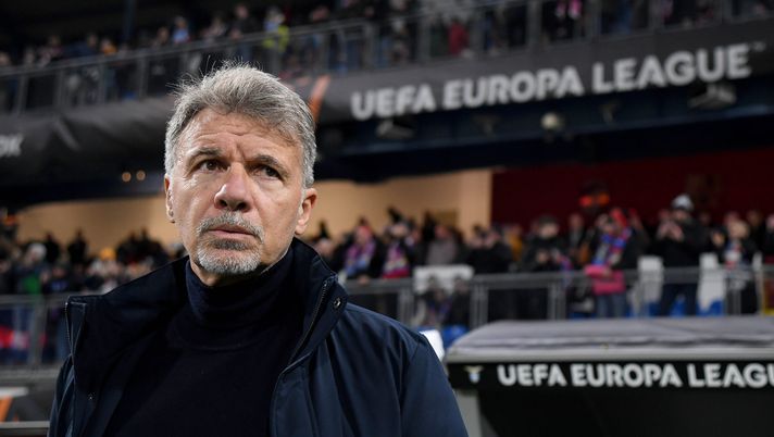 PLZEN, CZECH REPUBLIC - MARCH 06: SS Lazio head coach Marco Baroni during the UEFA Europa League 2024/25 Round of 16 First Leg match between FC Viktoria Plzen and S.S. Lazio at Stadion mesta Plzne on March 06, 2025 in Plzen, Czech Republic. (Photo by Marco Rosi - SS Lazio/Getty Images) Baroni