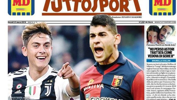 Prima Pagina, Tuttosport: “Juve, hai preso un fenomeno. Un’Italia da 892 milioni. Inter, riecco Icardi” Prima Pagina, Tuttosport: “Juve, hai preso un fenomeno. Un’Italia da 892 milioni. Inter, riecco Icardi”