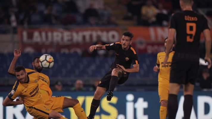 during the Serie A match between AS Roma and Hellas Verona FC at Stadio Olimpico on September 16, 2017 in Rome, Italy. during the Serie A match between AS Roma and Hellas Verona FC at Stadio Olimpico on September 16, 2017 in Rome, Italy.