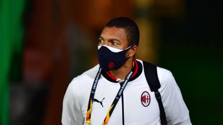 GLASGOW, SCOTLAND - OCTOBER 22: Dida, Goalkeeping Coach of AC Milan looks on as he arrives during the UEFA Europa League Group H stage match between Celtic and AC Milan at Celtic Park on October 22, 2020 in Glasgow, Scotland. Sporting stadiums around the UK remain under strict restrictions due to the Coronavirus Pandemic as Government social distancing laws prohibit fans inside venues resulting in games being played behind closed doors. (Photo by Mark Runnacles/Getty Images)