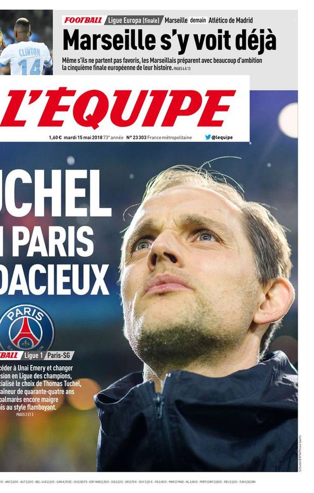 Prima Pagina, L’Équipe: “Tuchel e una Parigi audace. Europa League: il Marsiglia vede già la finale…” Prima Pagina, L’Équipe: “Tuchel e una Parigi audace. Europa League: il Marsiglia vede già la finale…”