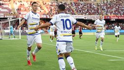 Il Verona butta il doppio vantaggio, 2-2 a Salerno con un super Kalinic