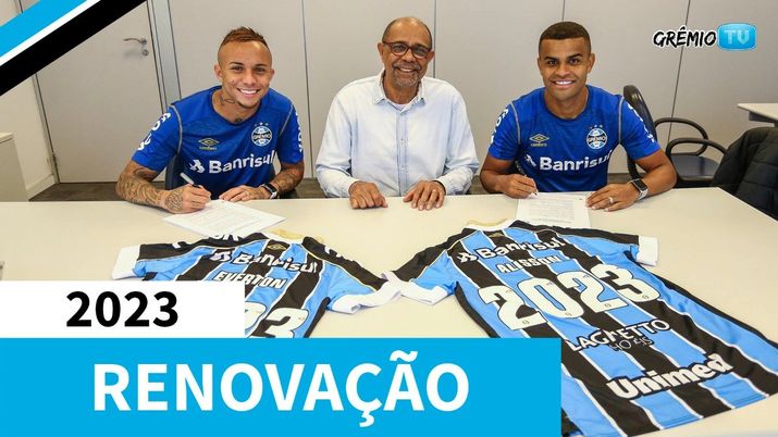 Everton Soares e Alisson rinnovano con il Gremio, foto Twitter Gremio 