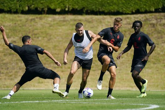 Ante Rebic (attaccante AC Milan), qui durante un allenamento a Milanello | Milan News (Getty Images) Ante Rebic AC Milan allenamento Milanello