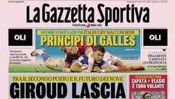 PRIMA PAGINA GAZZETTA DELLO SPORT OGGI: “Inter-Napoli, passa lo scudetto”