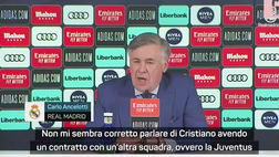 VIDEO, Ancelotti e la battuta su CR7: “Cristiano a fine carriera? Ha fatto solo 30 gol…”