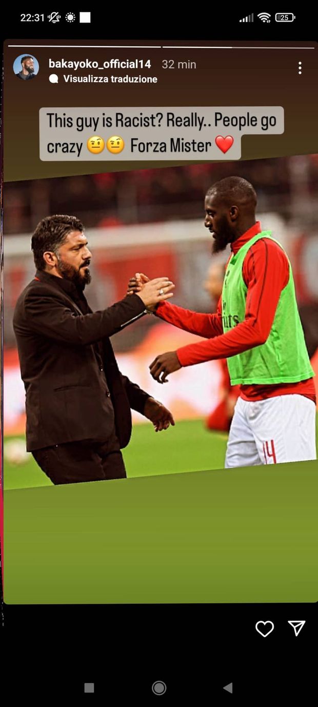 Milan, Bakayoko incoraggia Gattuso su Instagram dopo la contestazione- immagine 2