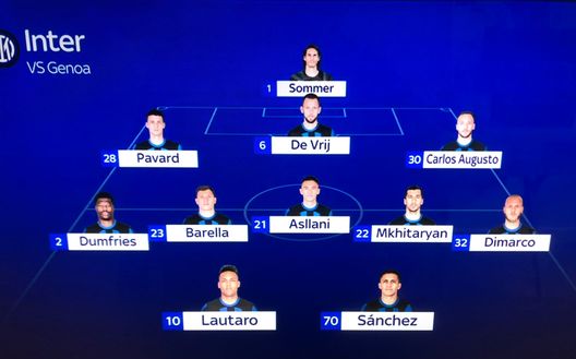 Inter-Genoa, Sky conferma: sarà Sanchez ad affiancare Lautaro. Dumfries torna dal 1′- immagine 3