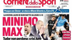 PRIMA PAGINA CORRIERE DELLO SPORT OGGI: “Napoli in ginocchio, addio Champions”