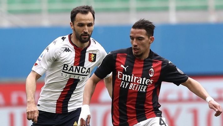 Ismaël Bennacer (centrocampista AC Milan), qui contro Milan Badelj in Milan-Genoa (Serie A 2020-2021) | News (Getty Images) 