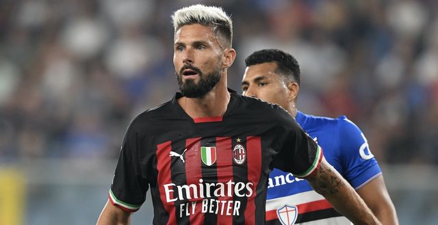 Olivier Giroud (attaccante AC Milan), qui durante Sampdoria-Milan 1-2 (Serie A 2022-2023) | News (Getty Images) Olivier Giroud AC Milan Sampdoria-Milan 1-2 Serie A 2022-2023