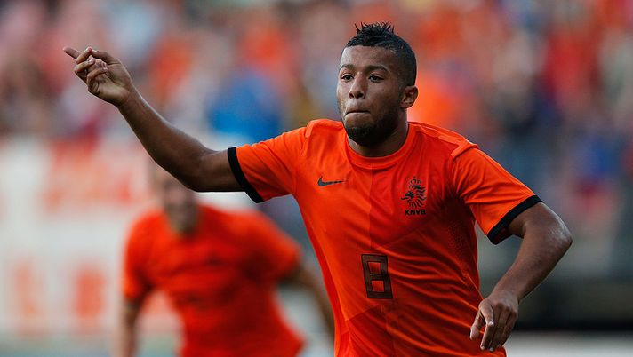 NIJMEGEN, NETHERLANDS - SEPTEMBER 05:  Tonny Trindade de Vilhena of Netherlands celebrates scoring the first goal of the game during the 2015 UEFA European U21 Championships Qualifier between Netherlands U21s and Scotland U21s held at De Goffert Stadion on September 5, 2013 in Nijmegen, Netherlands.  (Photo by Dean Mouhtaropoulos/Getty Images) 