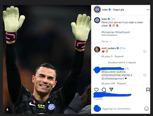 L’Inter gratifica Audero per un altro clean sheet: “Su le mani”. E lui se la ride- immagine 3