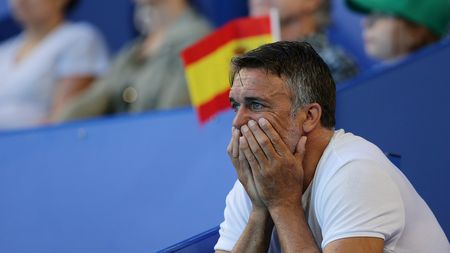 PERTH, AUSTRALIA - JANUARY 08: Former Argentina professional footballer Gabriel Batistuta watches the Team Spain games during day six of the 2020 ATP Cup Group Stage at RAC Arena on January 08, 2020 in Perth, Australia. (Photo by Will Russell/Getty Images)