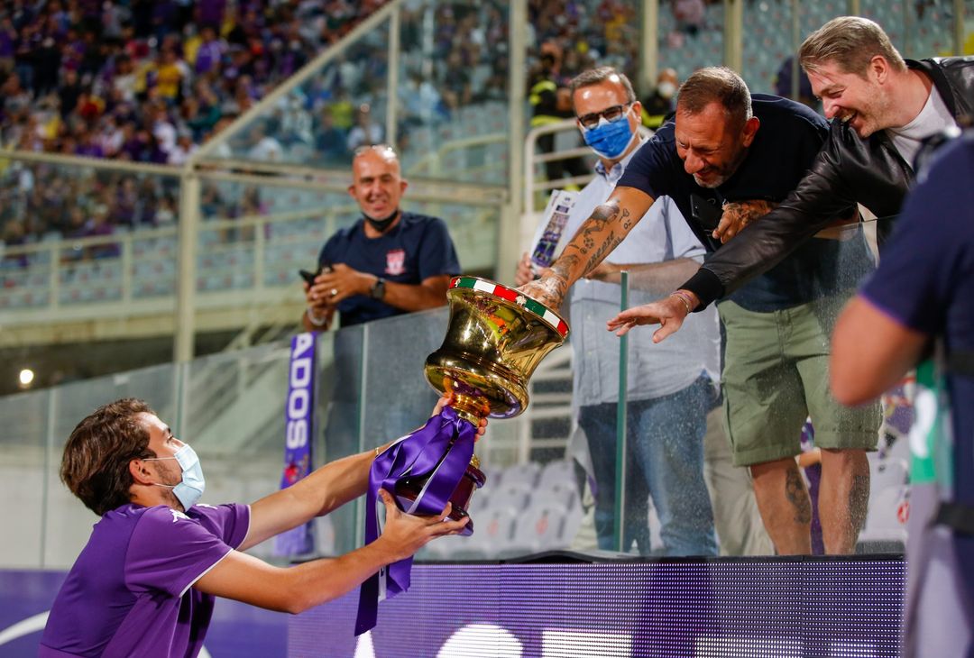  GERMOGLI PH: 28 AGOSTO 2021 FIRENZE STADIO ARTEMIO FRANCHI SERIE A FIORENTINA VS TORINO NELLA FOTO LA FIORENTINA PRIMAVERA SFILA CON LA COPPA 
