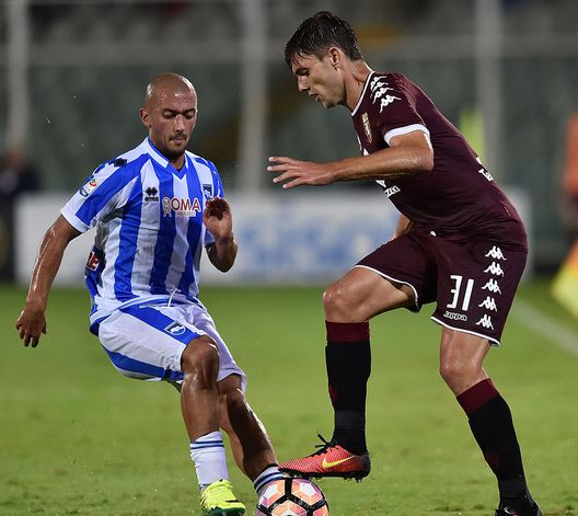 PESCARA, ITALY - SEPTEMBER 21: Ahmad Benali of Pescara Calcio and Lucas Boyè of FC Torino in action during the Serie A match between Pescara Calcio and FC Torino at Adriatico Stadium on September 21, 2016 in Pescara, Italy. (Photo by Giuseppe Bellini/Getty Images) PESCARA, ITALY - SEPTEMBER 21: Ahmad Benali of Pescara Calcio and Lucas Boyè of FC Torino in action during the Serie A match between Pescara Calcio and FC Torino at Adriatico Stadium on September 21, 2016 in Pescara, Italy. (Photo by Giuseppe Bellini/Getty Images)