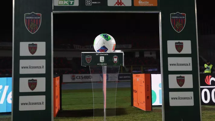 COSENZA, ITALY - JANUARY 20:  Lega B BKT ball is shown prior the Serie B match between Cosenza Calcio and Crotone FC at Stadio San Vito on January 20, 2020 in Cosenza, Italy.  (Photo by Maurizio Lagana/Getty Images)