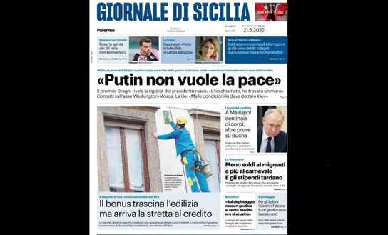 Prima Pagina, Giornale di Sicilia: “Rosa, la spinta dei 33mila. Non fermiamoci” Prima Pagina