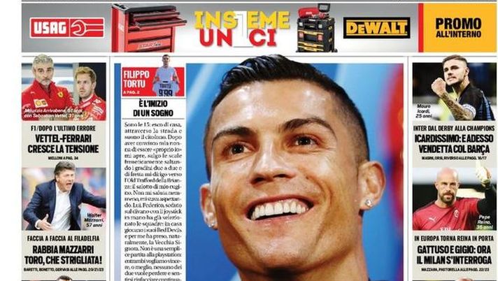 Prima Pagina, Tuttosport: &#8220;La mia forza è la Juve. Icardissimo: adesso vendetta col Barça. Il Milan si interroga&#8230;&#8221; 