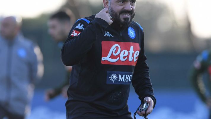NAPLES, ITALY - DECEMBER 11: New Napoli head coach Gennaro Gattuso takes a training session with the team on December 11, 2019 in Naples, Italy. (Photo by SSC NAPOLI/SSC NAPOLI via Getty Images) NAPLES, ITALY - DECEMBER 11: New Napoli head coach Gennaro Gattuso takes a training session with the team on December 11, 2019 in Naples, Italy. (Photo by SSC NAPOLI/SSC NAPOLI via Getty Images)